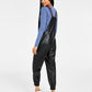 Tommy Jeans Women's Faux Leather Overalls Black Size 25
