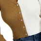 Tommy Jeans Women's V Neck Pullover Colorblock Sweater Beige Size X-Large