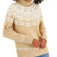 Tommy Hilfiger Women's Fair Isle Turtleneck Sweater Brown Size Large