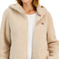 Tommy Hilfiger Women's Hooded Fleece Zip Up Jacket Brown Size X-Small