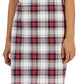 Tommy Hilfiger Women's Plaid Metallic Trim V Neck Dress White