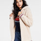 Tommy Hilfiger Women's Open Front Hooded Fleece Jacket Brown Size Large