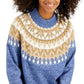 Tommy Hilfiger Women's Half Snowflake Raglan Sweater Blue
