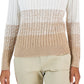 Tommy Hilfiger Women's Cotton Ombre Cable Knit Sweater White Size X-Large