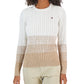 Tommy Hilfiger Women's Cotton Ombre Cable Knit Sweater White Size X-Large