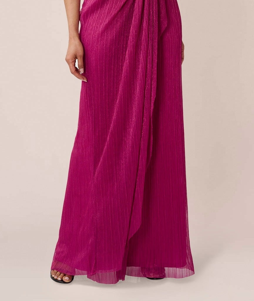 Adrianna Papell Women's Stardust One Shoulder Gown Pink Size 4
