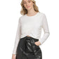 Calvin Klein Women's X Fit Long Sleeve Draped Crop Top Black Size M