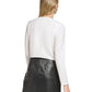 Calvin Klein Women's X Fit Long Sleeve Draped Crop Top Black Size M