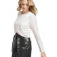 Calvin Klein Women's X Fit Long Sleeve Draped Crop Top Black Size M