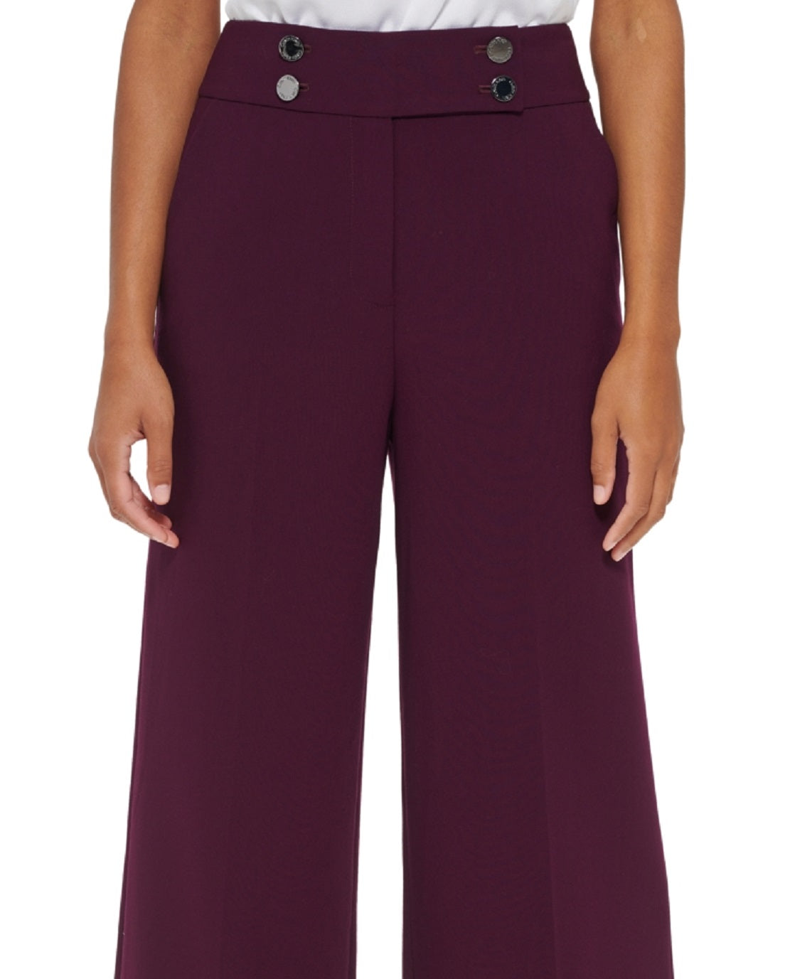 Calvin Klein Women's High Waist Wide Leg Pants Purple Size 6