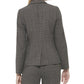 Calvin Klein Women's Plaid Single Button Notched Collar Blazer Black Size 4Petite