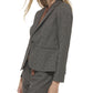 Calvin Klein Women's Plaid Single Button Notched Collar Blazer Black Size 4Petite