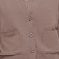 Calvin Klein Women's Ribbed Sleeve Button Front Cardigan Brown Size Large
