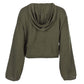 Calvin Klein Women's Hooded Bell Sleeve Top Green Size X-Large