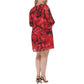 Calvin Klein Women's Pintuck Trimmed Chiffon Dress Red Size 14