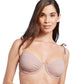 Shade & Shore Women's Shoulder Tie Shirred Underwire Bikini Top Light Brown Size 34C