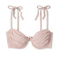 Shade & Shore Women's Shoulder Tie Shirred Underwire Bikini Top Light Brown Size 34C