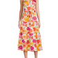 Karl Lagerfeld Paris Womens Floral Belted Tiered Midi Dress White Multicolor Size 12