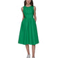 Karl Lagerfeld Paris Petite Cotton Bow Back A Line Dress Flore Green