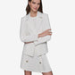 Karl Lagerfeld Paris Womens Notched Lapel Single Button Blazer Soft White