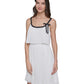 Karl Lagerfeld Paris Womens Chiffon Bow Detail A Line Dress Soft White Black