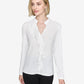 Karl Lagerfeld Paris Womens Ruffled Long Sleeve Blouse Soft White