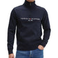 Tommy Hilfiger Men's Logo Mock Neck Sweatshirt Black Size XX-Large