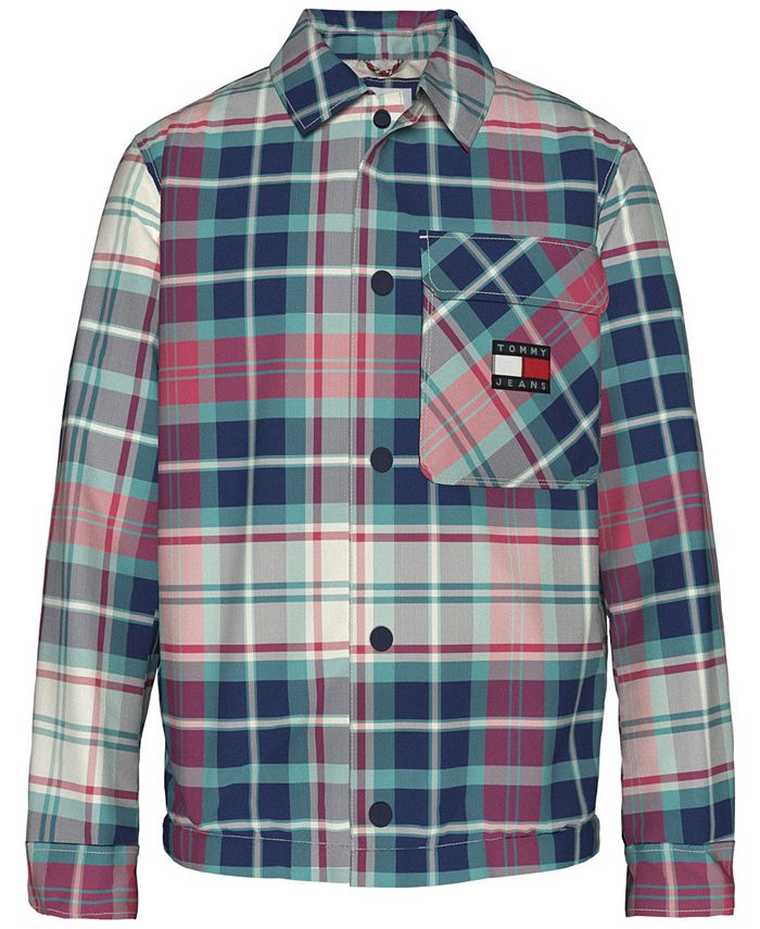Tommy Hilfiger Men's Padded Tartan Jacket Green Size X-Small