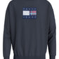 Tommy Hilfiger Men's Relaxed Fit Tartan Logo Crewneck Sweatshirt Blue Size Medium