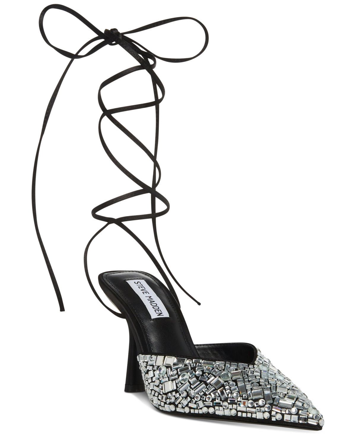 Steve Madden Women's Ravesh Crystal Embellished Pointed Toe Pump Black Size 8.5 M