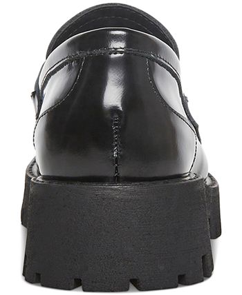 Steve Madden Women's Lando Tailored Lug Sole Bit Loafers Black Size 9 M