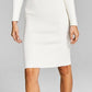 And Now This Women's Chain Cutout Long Sleeve Sweater Dress White Size Small