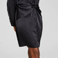 And Now This Women's Twisted Long Sleeve Shirtdress Black Size X-Small