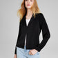 And Now This Women's Notch Collar Long Sleeve Shirt Jacket Black Size Large
