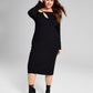 And Now This Women's Chain Strap Ribbed Knit Sweater Dress Black Size 2X