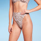 Wild Fable Women's Ribbed High Leg Cheeky High Waist Bikini Bottom Tan Animal Print Size XXS