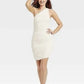 A New Day Women's Cream Ruched Knit Mini Dress Size L