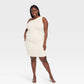 A New Day Woman's Cream Ruched Knit Mini Dress Size XXL