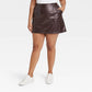A New Day Women's Mini Skirt in Brown Faux Leather Size XXL