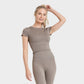 All in Motion Women's Seamless Baby T-Shirt Dark Brown Size XL