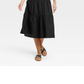 Black Sleeveless Linen Midi Dress- Women's Size S