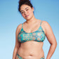 Wild Fable Blue Patchwork Print Bralette Bikini Top for Women Size XXS