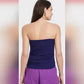 A New Day Women's Slim Fit Ruched Tube Top Navy Size XL