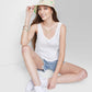 White Wild Fable Women's Cropped Tank Top Size M