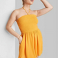 Wild Fable Sleeveless Woven Romper for Women in Mango Orange Size S