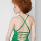 Wild Fable Green Maxi Bodycon Dress with Lace-Up Back - Women's XS