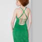 Wild Fable Green Maxi Bodycon Dress with Lace-Up Back - Women's XS