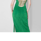 Wild Fable Green Maxi Bodycon Dress with Lace-Up Back - Women's XS