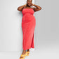 Wild Fable Women's XXL Red Lace-Up Maxi Bodycon Dress