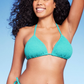 Shade & Shore Teal Halter Bikini Top for Women Size M